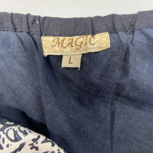 Magic Embroidered Black and White 100% Cotton Dress. Size Large. - Picture 11 of 11